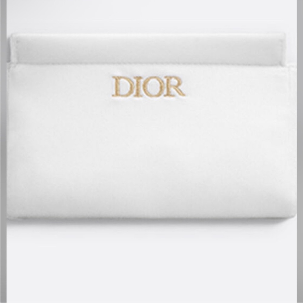 Dior White Pouch with Gold Embroidery